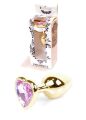 Анальна пробка - Jewellery Gold Heart Plug Light Pink