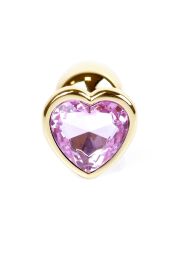 Анальна пробка - Jewellery Gold Heart Plug Light Pink