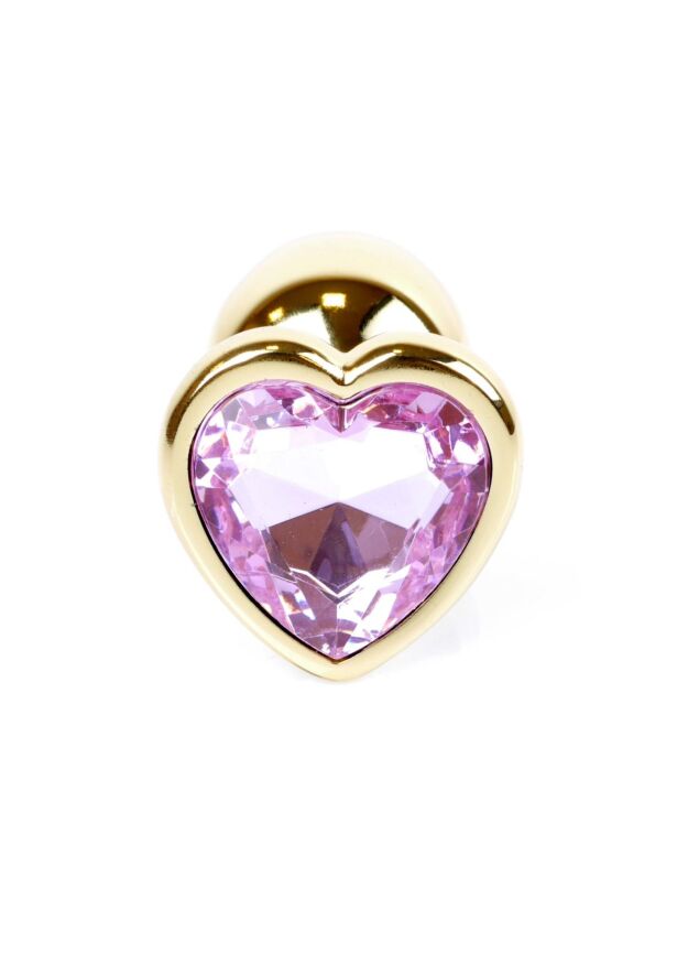 Анальна пробка - Jewellery Gold Heart Plug Light Pink