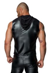 Чоловіча безрукавка з капюшоном Noir Handmade H062 Hooded Shirt, S, мокрий ефект