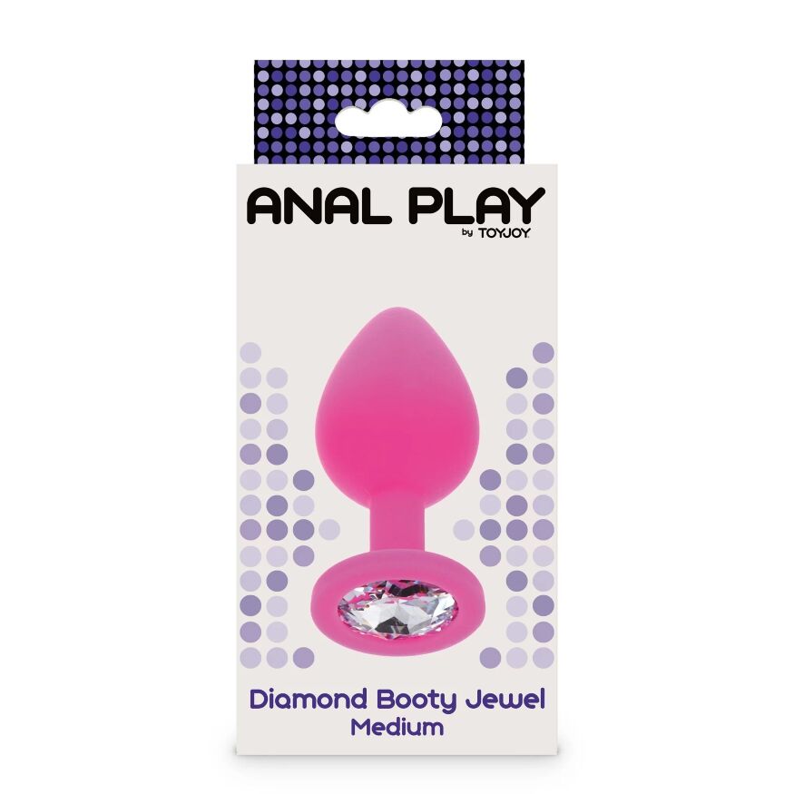 Анальна пробка із прозорим кристалом Toy Joy Diamond Booty Jewel фіолетовий, Medium