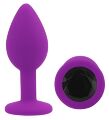 Силіконова анальна пробка EGZO - Silicone Purple Round Plug Black, size S