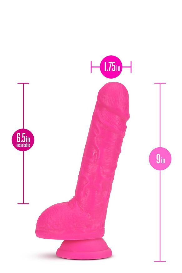 Фаллоимитатор с двойной плотностью Blush NEO 9 INCH DUAL DENSITY DILDO NEON PINK