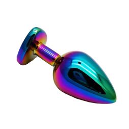 Анальная пробка с кристаллом EGZO - Multicolor Heart Plug Green size M