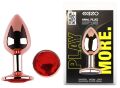 Анальная пробка с кристаллом EGZO - Rose Gold Round Plug Red size M