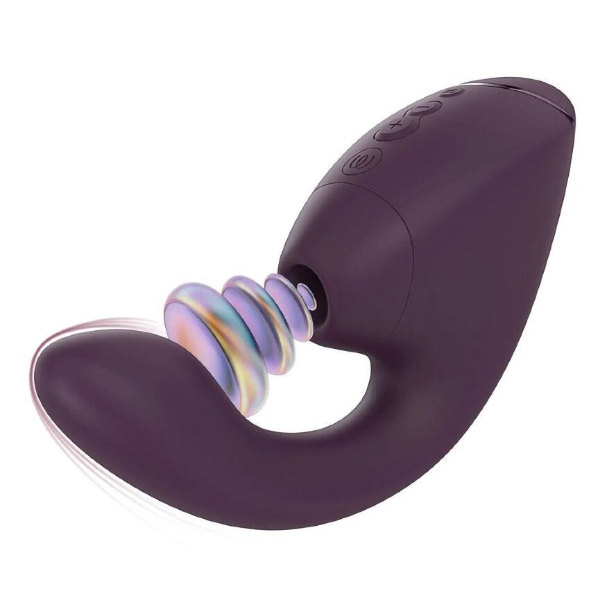 Вибратор-стимулятор вакуумный Womanizer Next Duo Dark Purple для точки G, фиолетовый