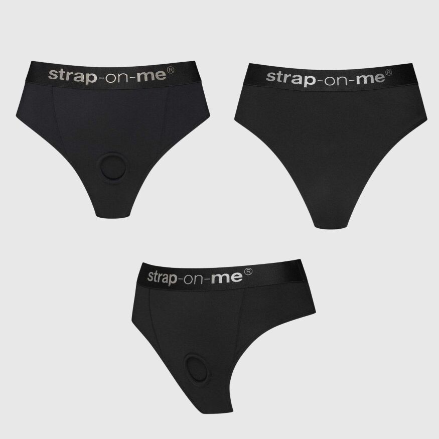 Трусики с фиксацией дилдо Strap-On-Me Harness Lingerie Idole - M - Black