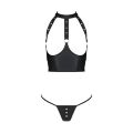Passion - GENEVIA SET WITH OPEN BRA - Комплект из эко-кожи, L/XL