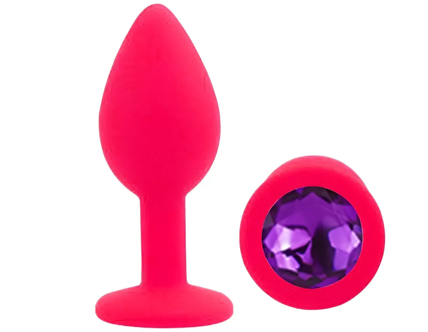 Силиконовая анальная пробка EGZO - Silicone Pink Round Plug Purple, size S