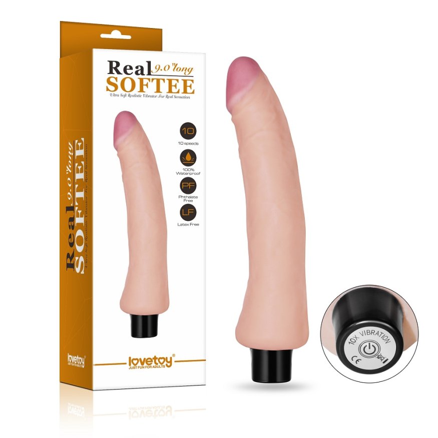 Виброчлен LoveToy Real Softee Vibrator 9"