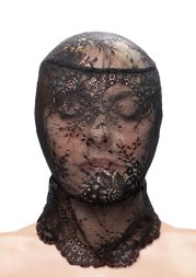 Капюшон-маска на все обличчя мереживний NS Novelties Fetish & Fashion Lace Hood чорний