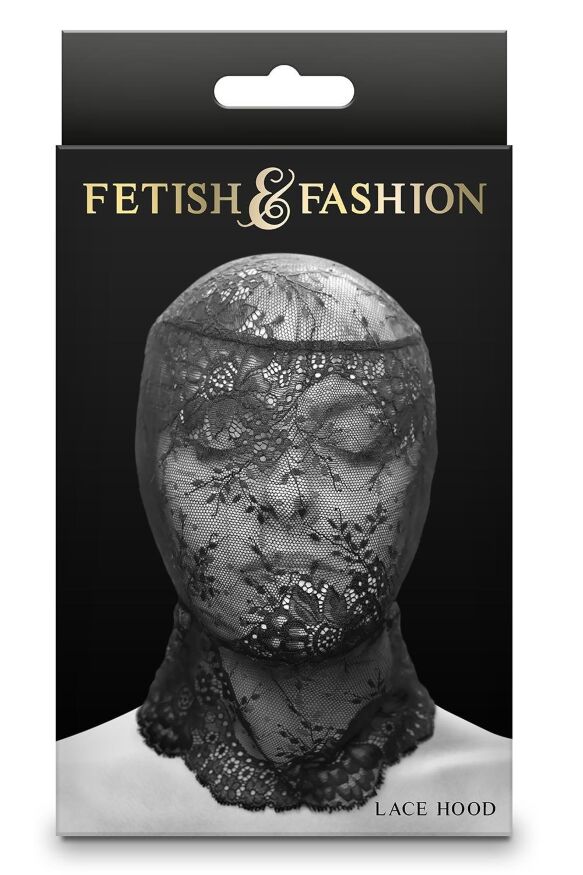 Капюшон-маска на все лицо кружевной NS Novelties Fetish &amp; Fashion Lace Hood чёрный