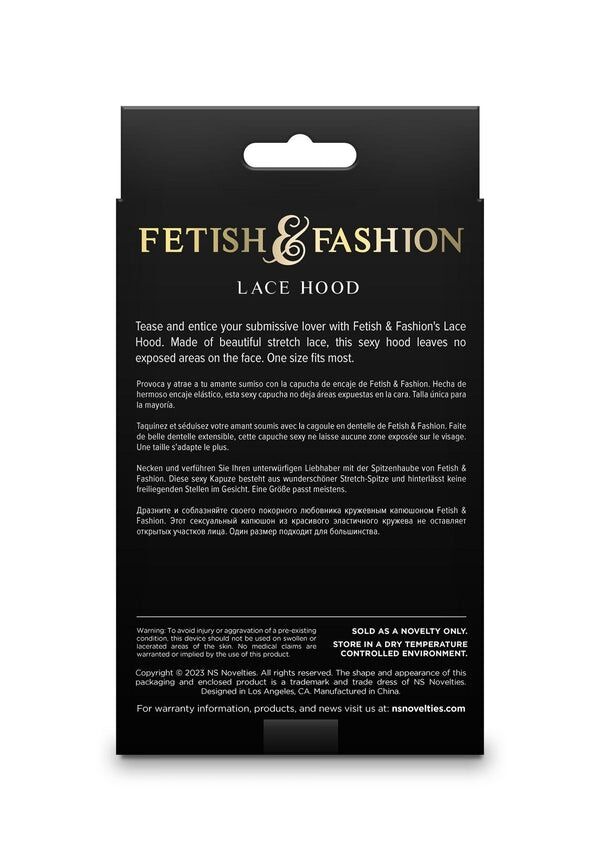 Капюшон-маска на все лицо кружевной NS Novelties Fetish &amp; Fashion Lace Hood чёрный