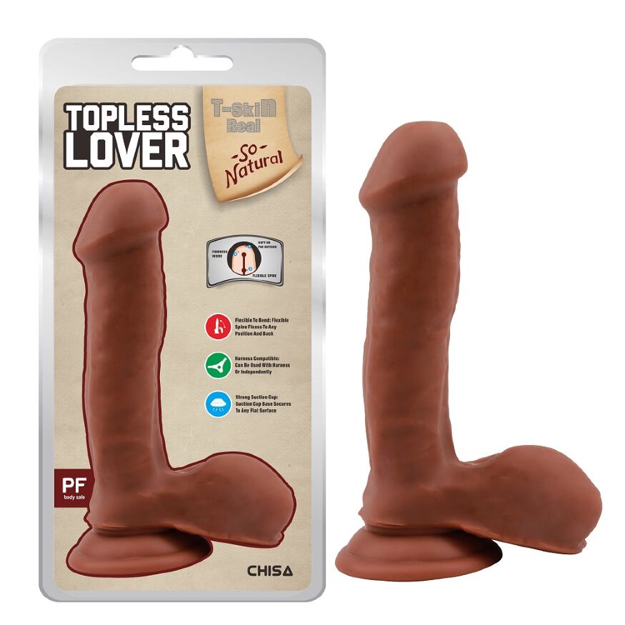 Фаллоимитатор на присоске Chisa Topless Lover Brown, мулат