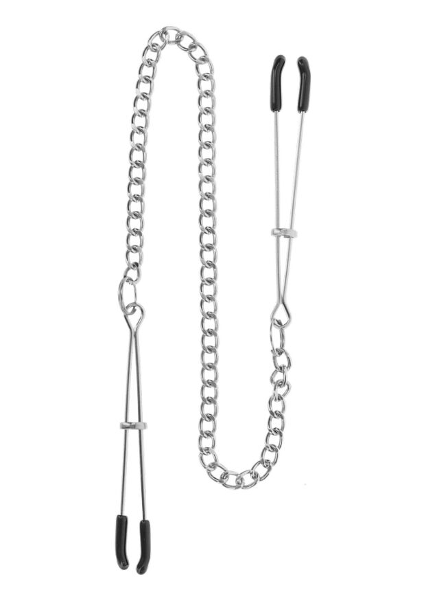 Зажимы на соски с цепочкой Taboom Tweezers With Chain, серебристые