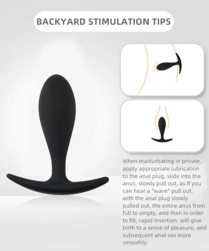 Силіконова анальна втулка Black silicone, розмір М