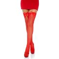 Чулки в сеточку с бантом красные Leg Avenue Fishnet Thigh Highs With Bow O/S