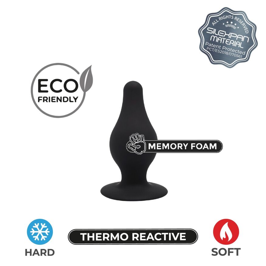 Анальная пробка двойной плотности SILEXD Thermo Reactive черная, Medium