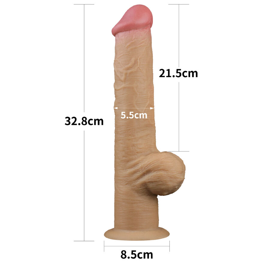 Большой фаллоимитатор - Dual-Layered Handle Cock 12.5" Flesh