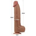 Реалістичний фалоімітатор з рухомою шкірою Sliding-Skin Dual Layer Dong 14" Brown