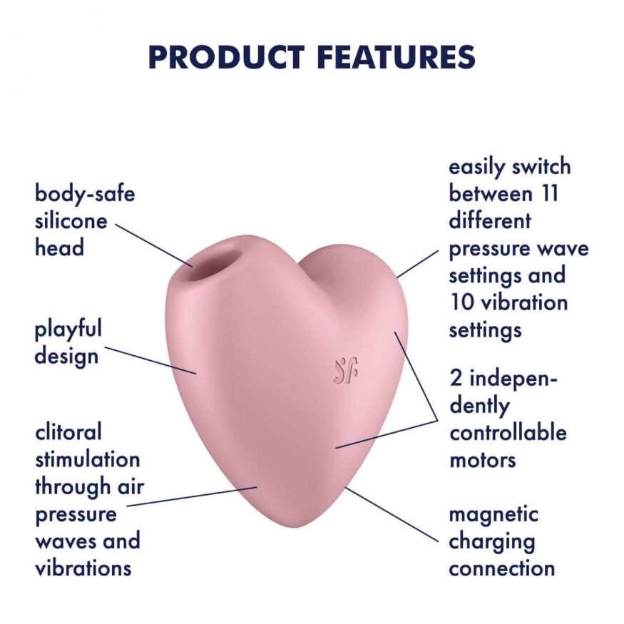 Розкішний симулятор орального сексу для жінок- Satisfyer Cutie Heart Light Red