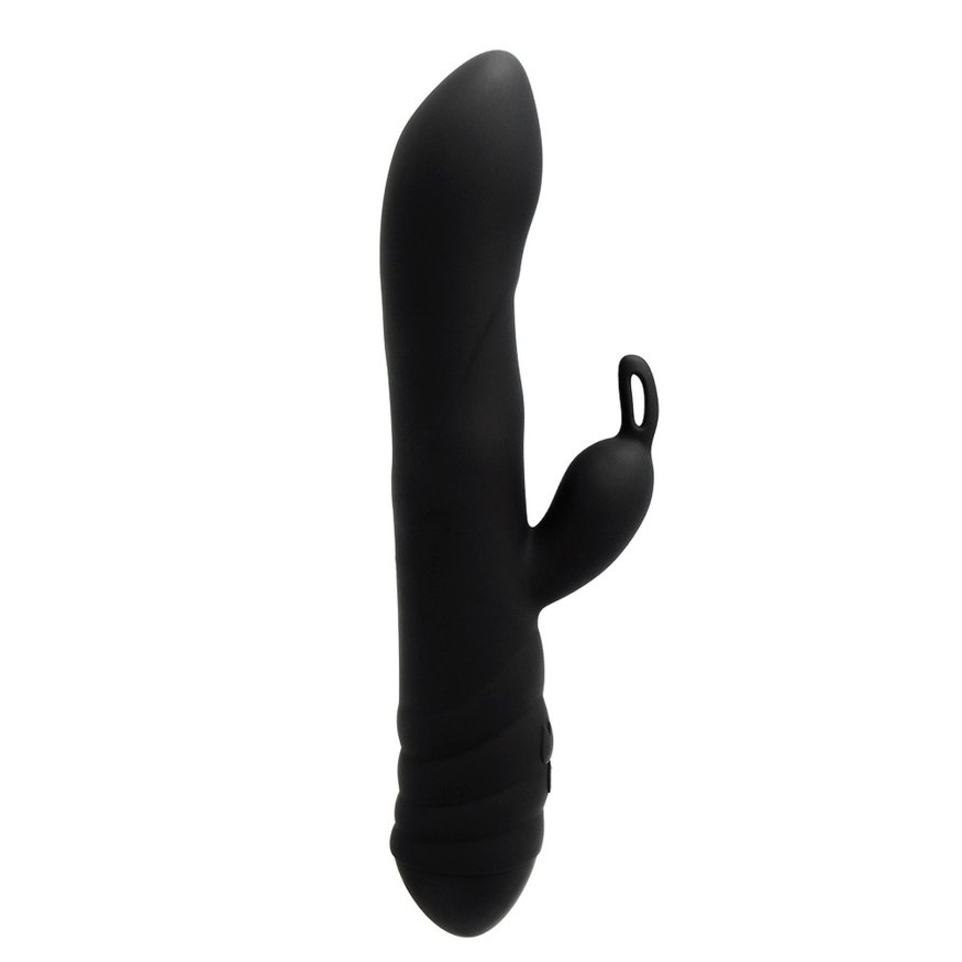 Вібратор-кролик Adrien Lastic Twister з ротацією, чорний