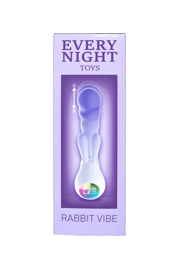 Вибратор-кролик со светодиодом Every Night Toys для точки G, фиолетовый градиент