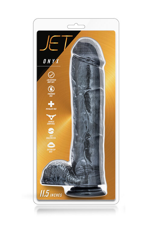Большой фаллоимитатор JET ONYX CARBON METALLIC BLACK ↔ 29 см ⌀ 6 см