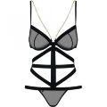 Боди со шлейками черный Obsessive BONDY TEDDY S/M