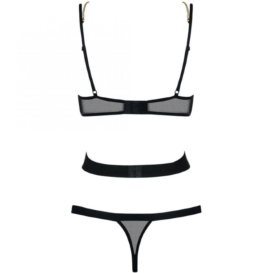 Боди со шлейками черный Obsessive BONDY TEDDY S/M