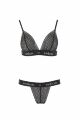 Комплект белья в сеточку GLAMISS SET black S/M - Passion