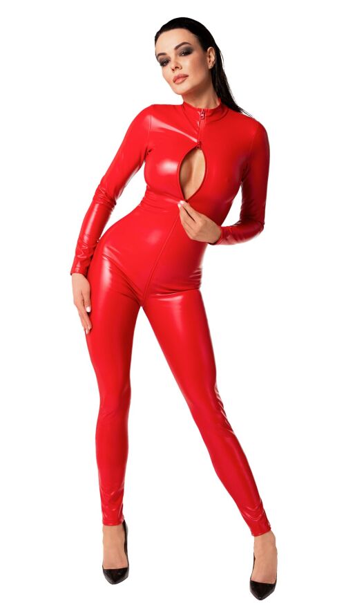 Комбінезон Noir Handmade F353 Red powerwetlook overall - XL