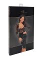 Сукня Noir Handmade F295 Euphoria, XL, black, мереживо, глибоке декольте, спідниця міді під латекс