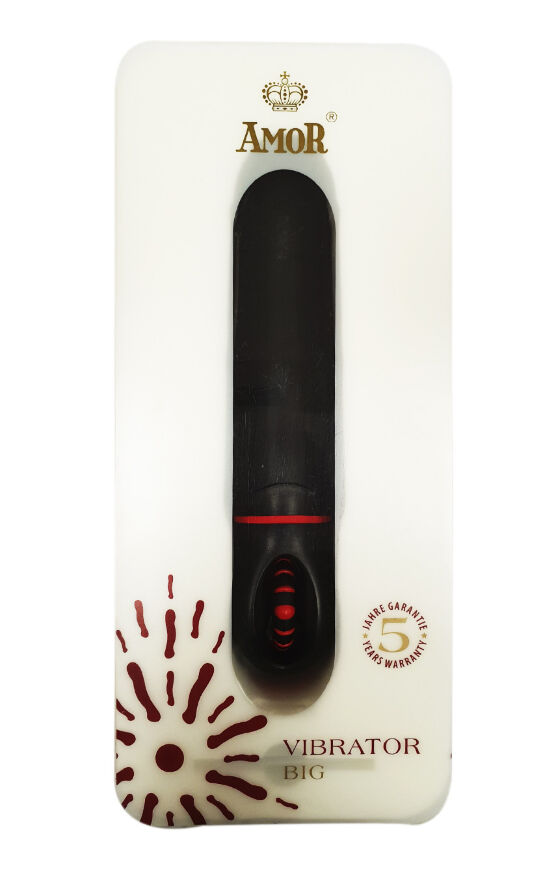 Стильний компактний вібратор AMOR BIG VIBRATOR REAL BIG Black (Додаток НЕ Функціонує!)