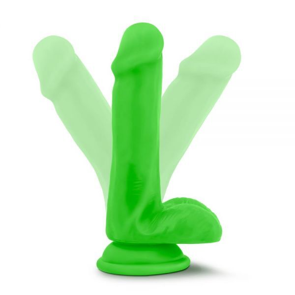 Фаллоимитатор с двойной плотностью  NEO ELITE COCK W. BALLS NEON GREEN