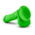 Фаллоимитатор с двойной плотностью  NEO ELITE COCK W. BALLS NEON GREEN