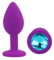 Силіконова анальна пробка EGZO - Silicone Purple Round Plug Aqua, size S