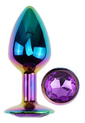 Анальна пробка з кристалом EGZO - Multicolor Round Plug Purple size S