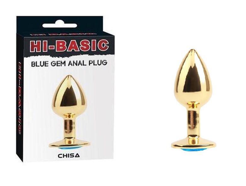 Анальная пробка метал Blue Gem Anal Plug Hi-Basic Chisa