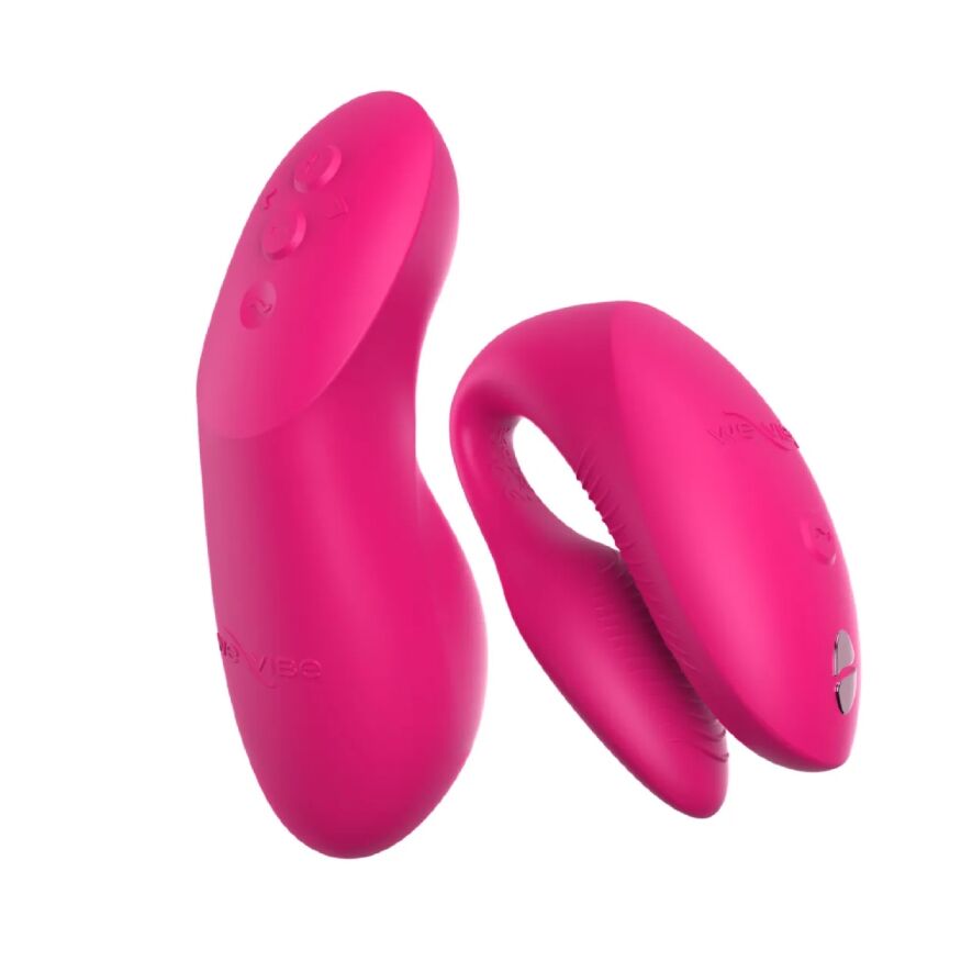 Вибратор для пар We-Vibe Chorus Pro Electric Pink с пультом и приложением, розовый