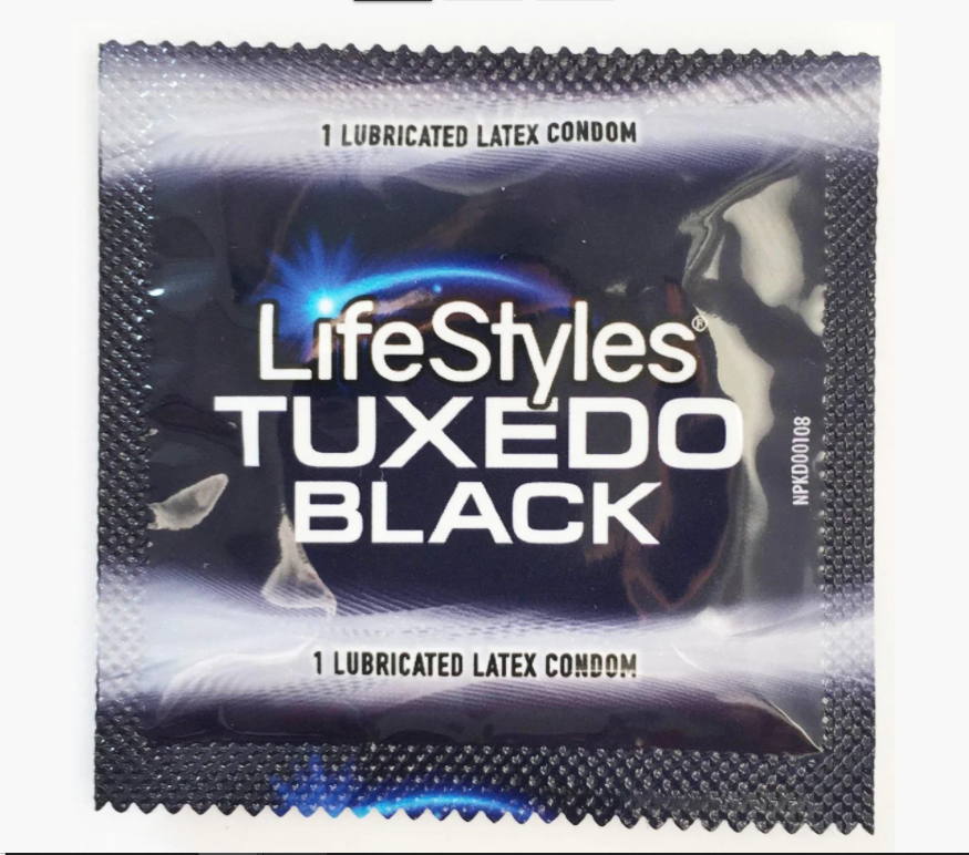 Презерватив чорний 1 шт LIFESTYLES TUXEDO Black