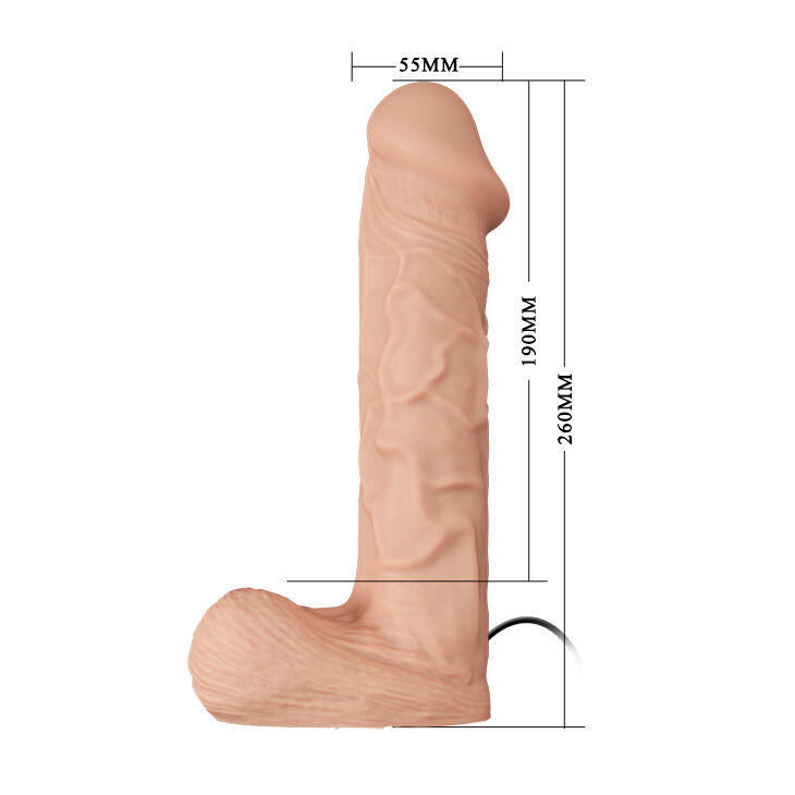 Великий страпон з вібрацією - LyBaile Ultra Multi-speed Vibration Strap On 10.2"
