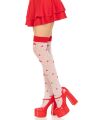 Чулки Leg Avenue Polka Dot Mushroom Thigh Highs, One Size, бело-красные, на резинке, рисунок — грибочки