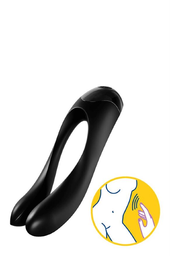Универсальный мини вибратор на палец Satisfyer Candy Cane black