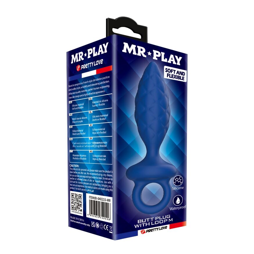 Анальна пробка MR.PLAY - Butt Plug with Loop Size M, BI-040215-MR