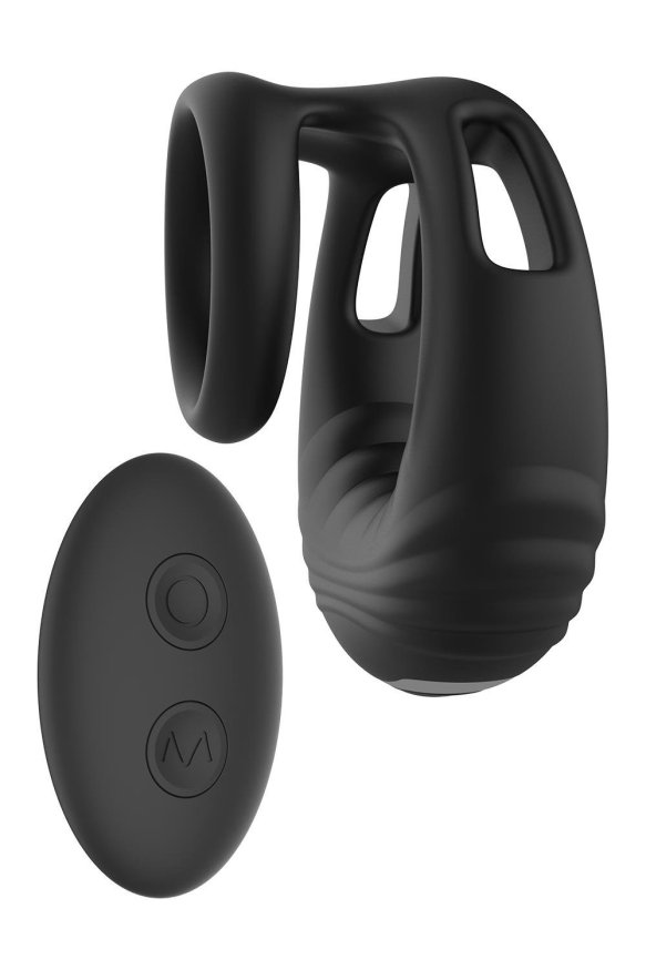 Ерекційне віброкільце Dreamtoys Ramrod з пультом, чорне