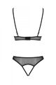 Комплект із бралету з ажурним ліфом та відкритими трусиками Passion CHRISTA SET Open Bra L/XL black