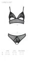 Комплект із бралету з ажурним ліфом та відкритими трусиками Passion CHRISTA SET Open Bra L/XL black