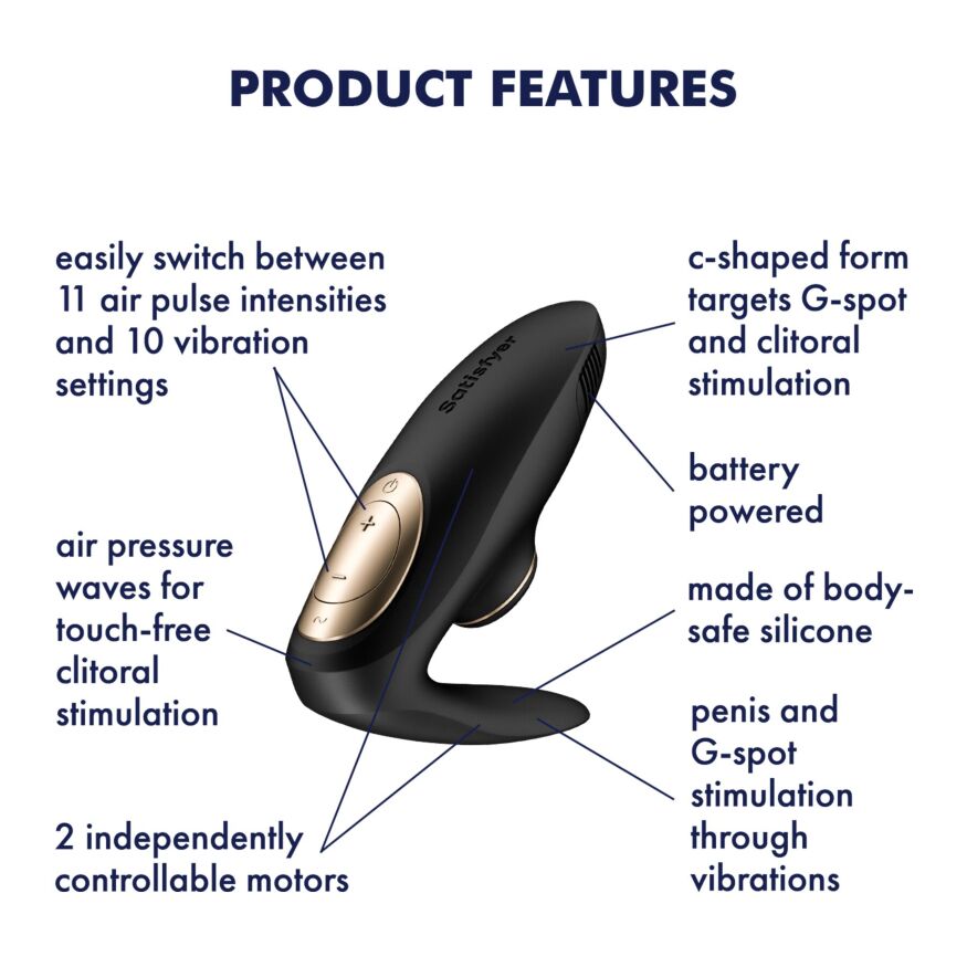 Вакуумний вібратор для пар Satisfyer Pro 4 Couples Battery Series, підходить для сексу в парі