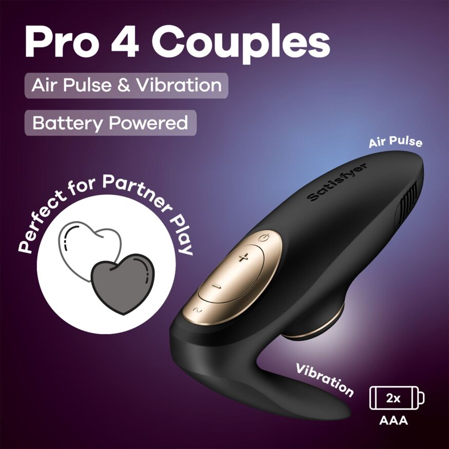 Вакуумний вібратор для пар Satisfyer Pro 4 Couples Battery Series, підходить для сексу в парі